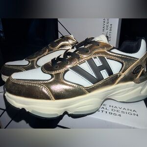 Dash 14 Vintage Havana Metallic Gold and Black Sneakers